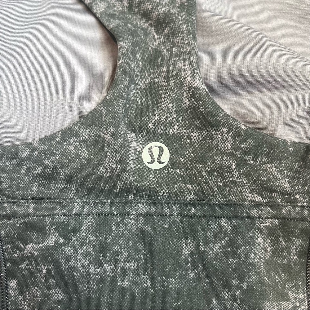 Lululemon Wunder Train Longline Bra Denim Wash Print Dusky Lavender Black - Picture 4 of 7